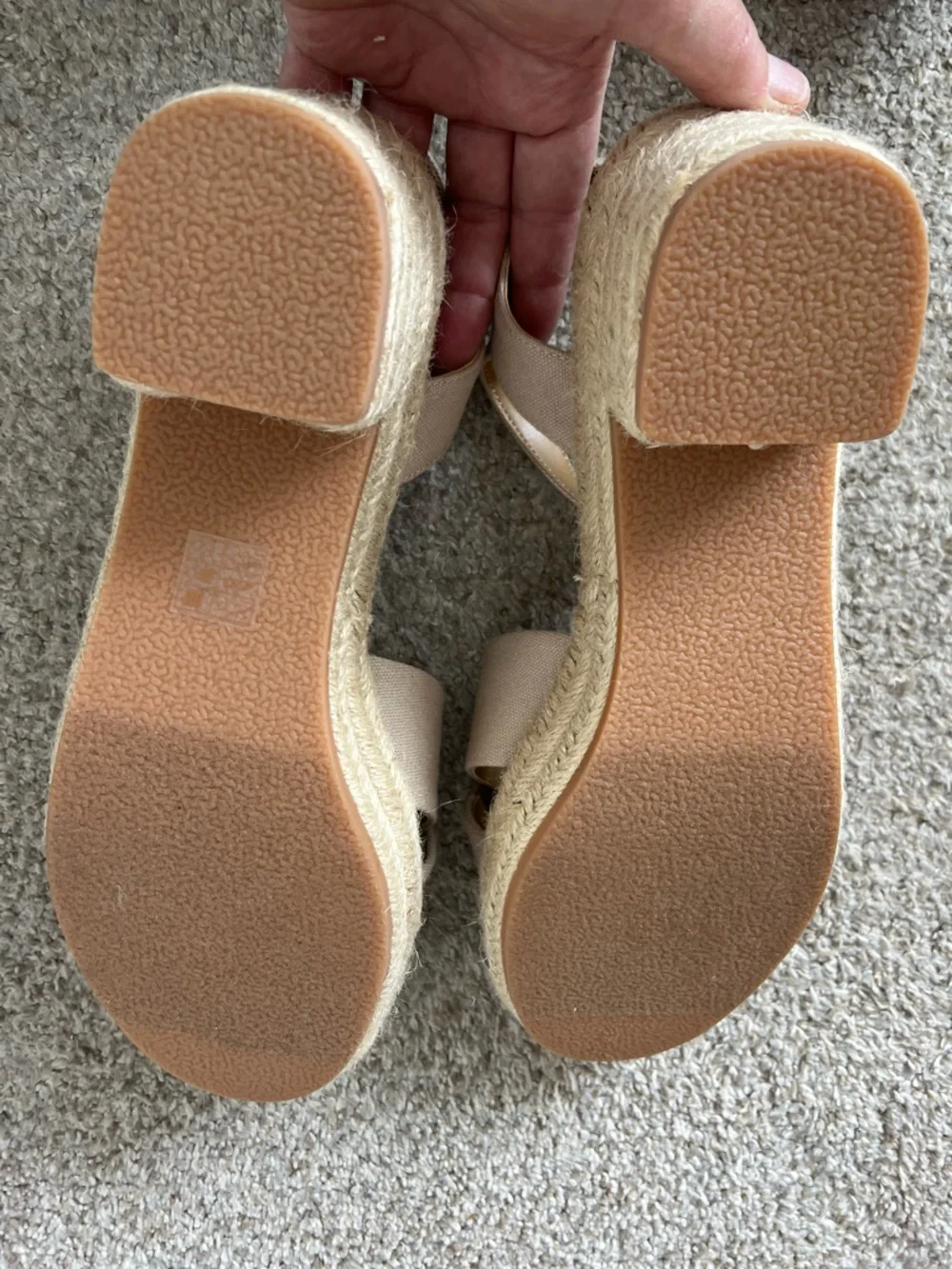 J.Crew‎ Canvas Espadrille Platform Sandals Beige BN857 Womens 9.5